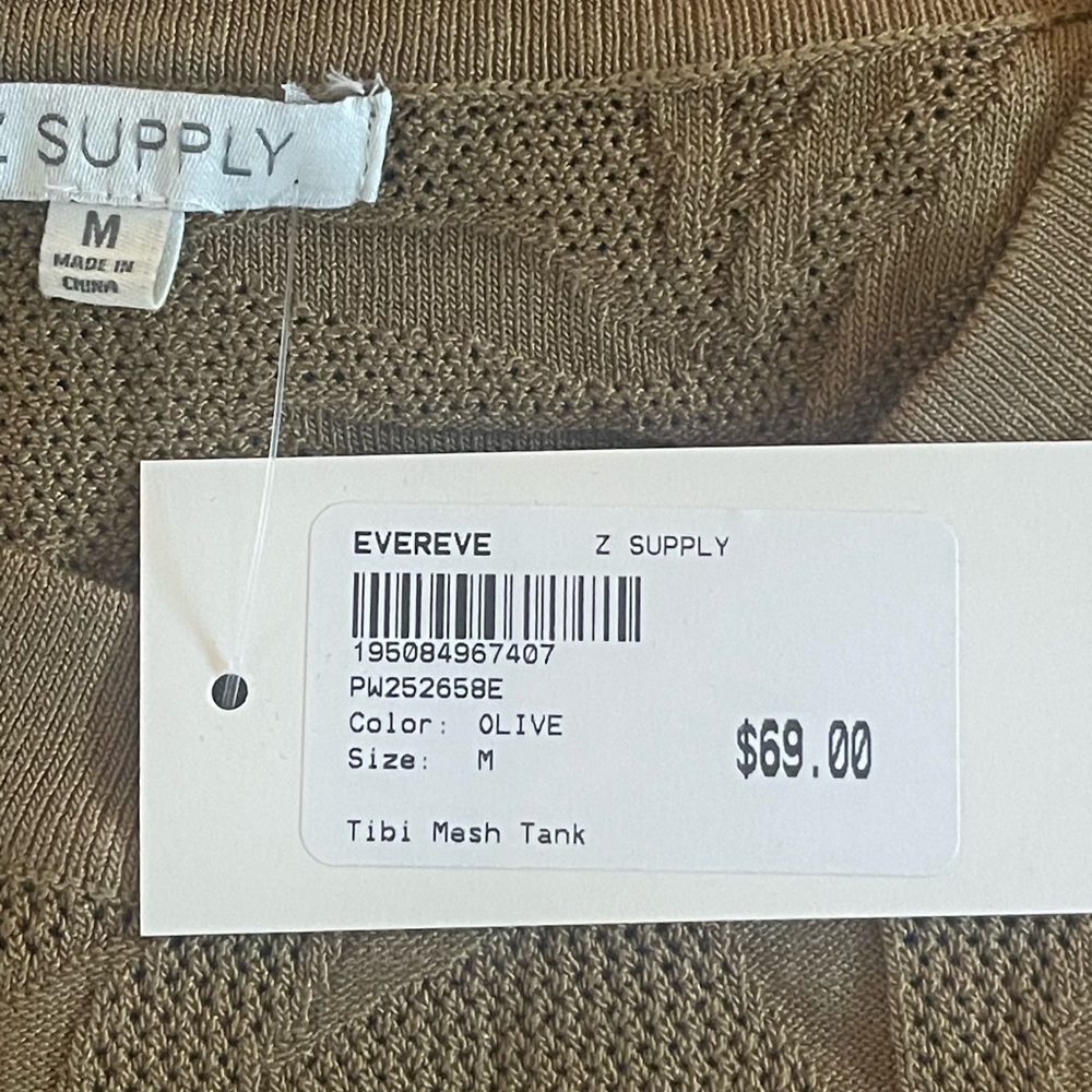 NWT-Zsupply  tibi mesh tank olive green size M - Picture 2 of 9